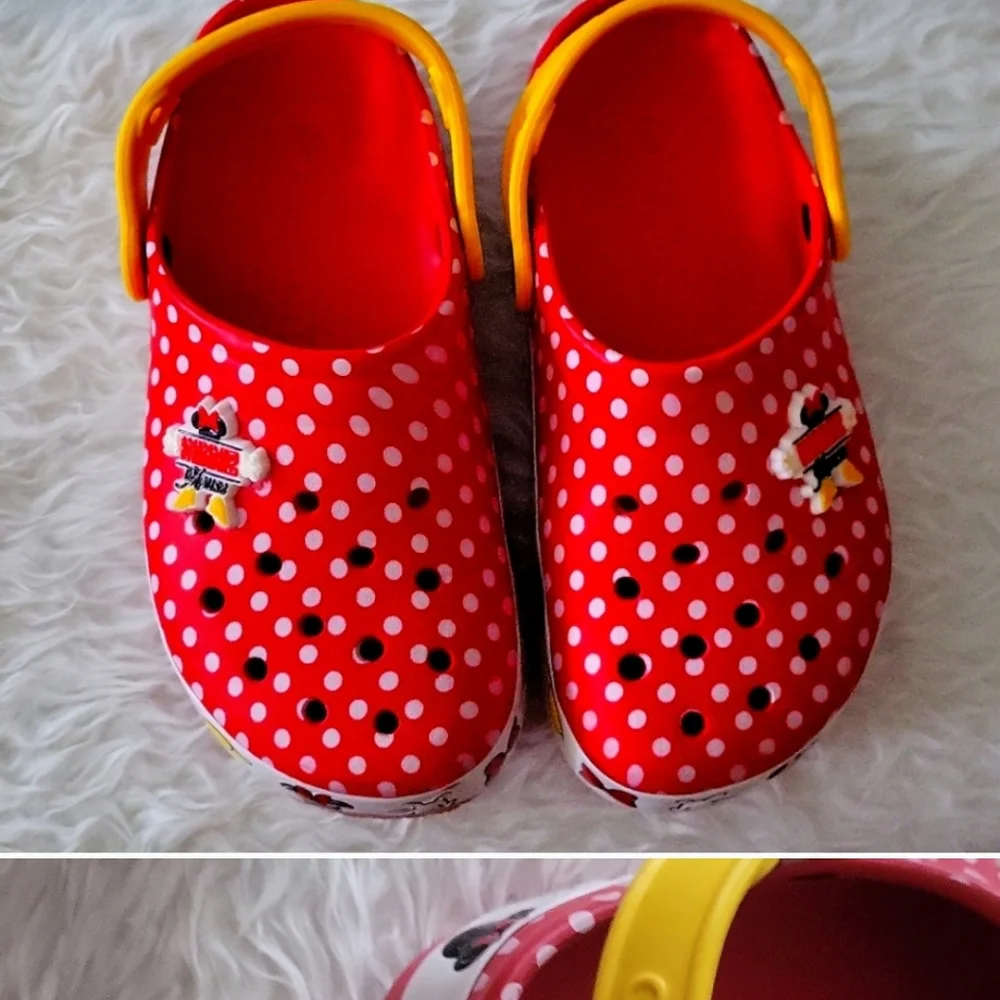 Disney Minnie Mouse Polka Dot Crocs Shoes